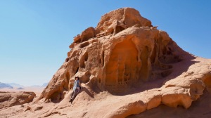 "Melted candle" rock in Wadi Rum (places to visit in Jordan)
