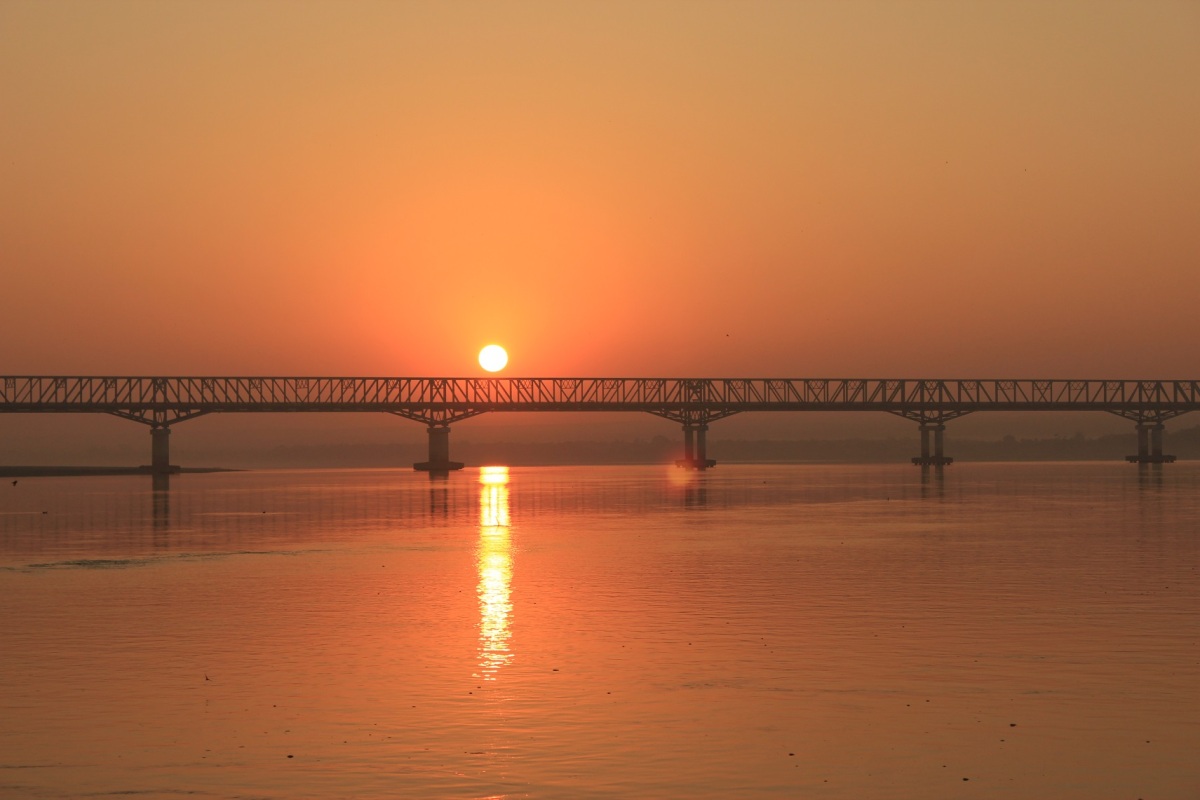 Sunrise over Pakkoku Bridge